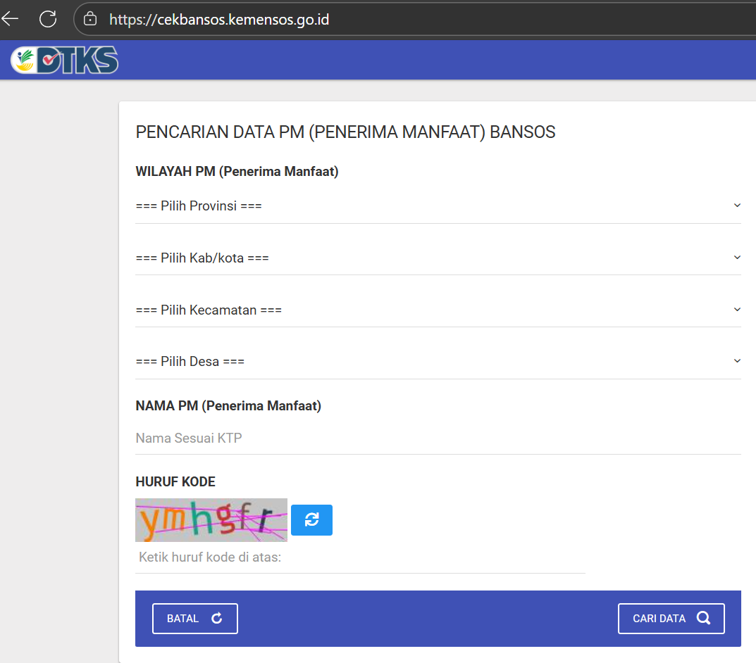 Cek bansos PKH dan BPNT